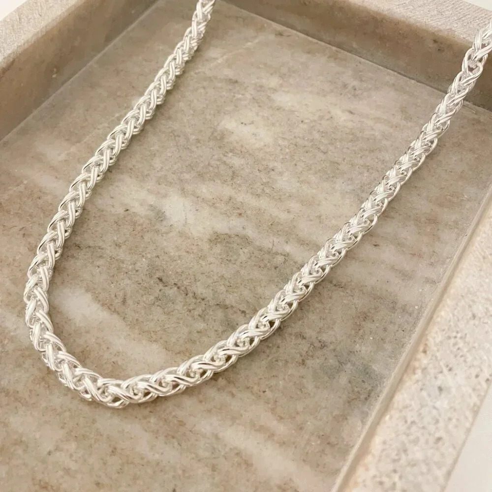 Sterling Silver Rope Chain Necklace - Silver - Picture 3 of 7